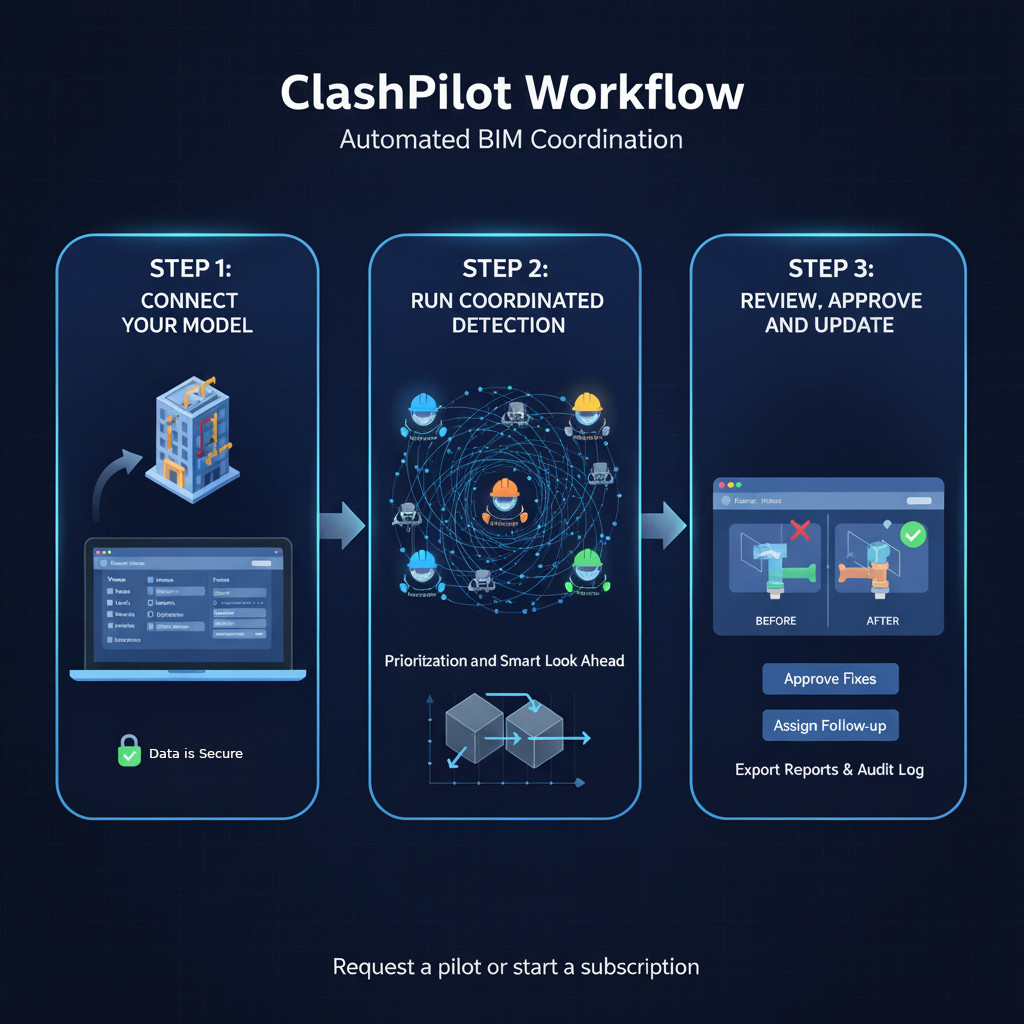 Illustration of the ClashPilot coordination workflow